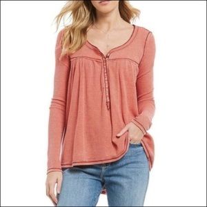 Free People Kai Henley Thermal Top (orange)